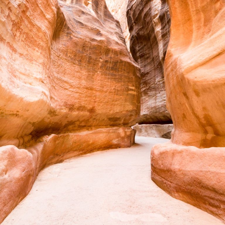Siq gorge in Petra, Jordan