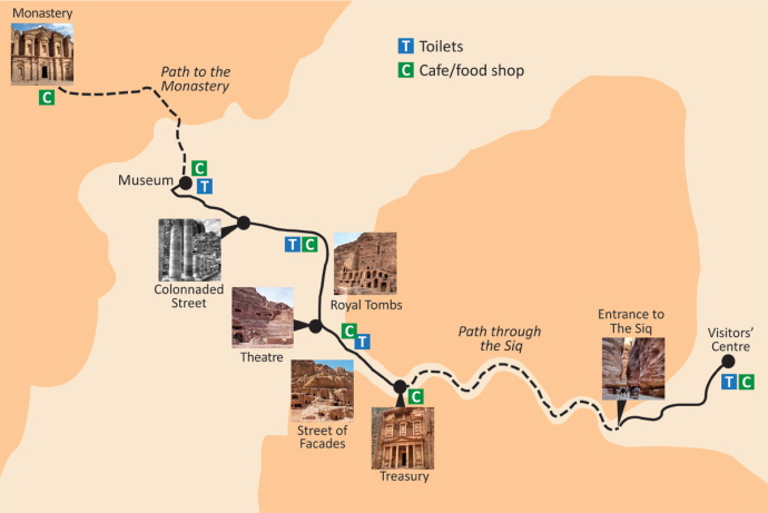 Jordansko Petra mapa